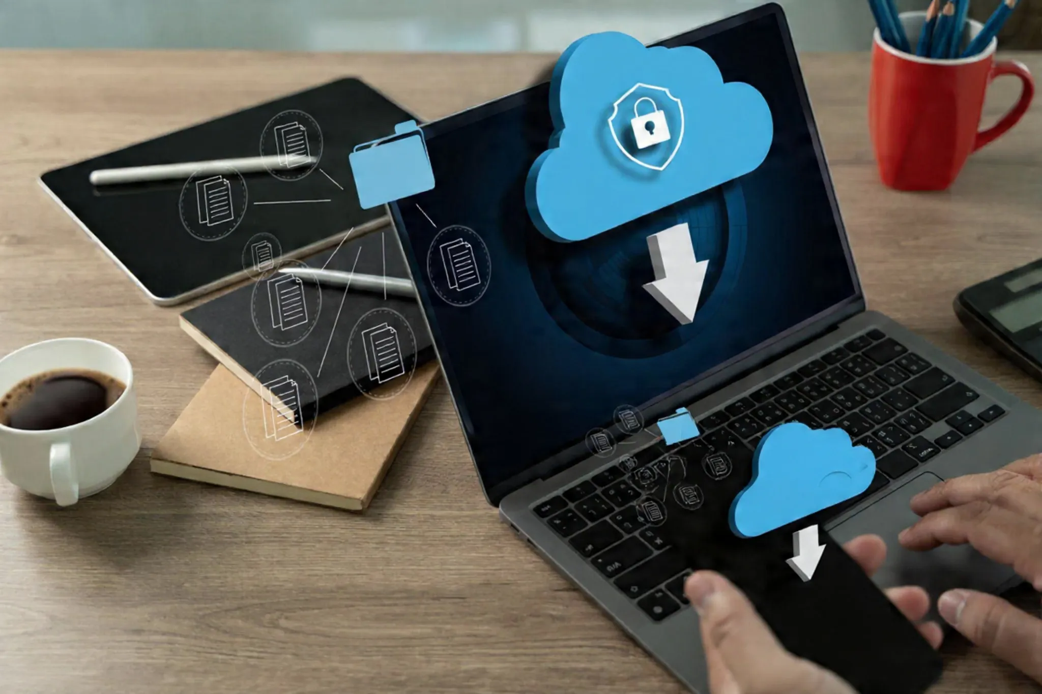 Business owner looking stressed at a computer screen displaying data loss warning after system failure.